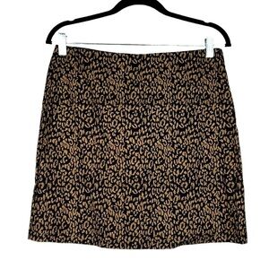 Must Have Black & Gold Leopard Print Mini Skirt Size Large